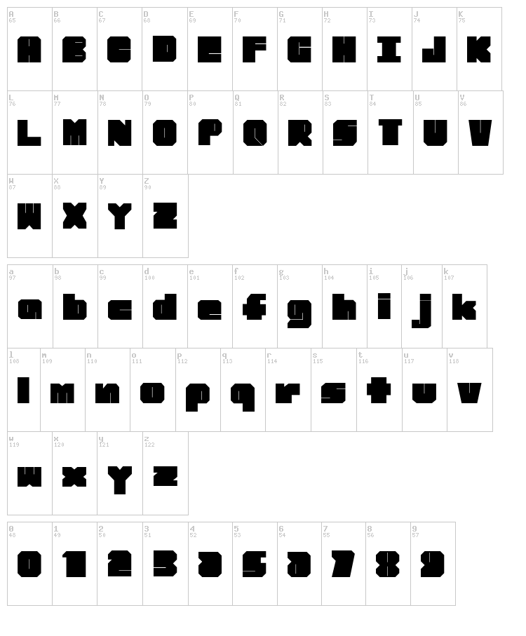 Slam font map
